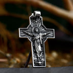 New Design 316L Stainless Steel Cross Jesus Pendant Necklace Unique Vintage Christian Fashion Male Amulet Jewelry Gift Wholesale