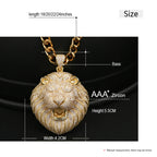 Iced Out Lion Rope Chain Pendant