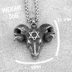 Viking Horned Ram Head Necklace — Nordic Amulet, Stainless Steel