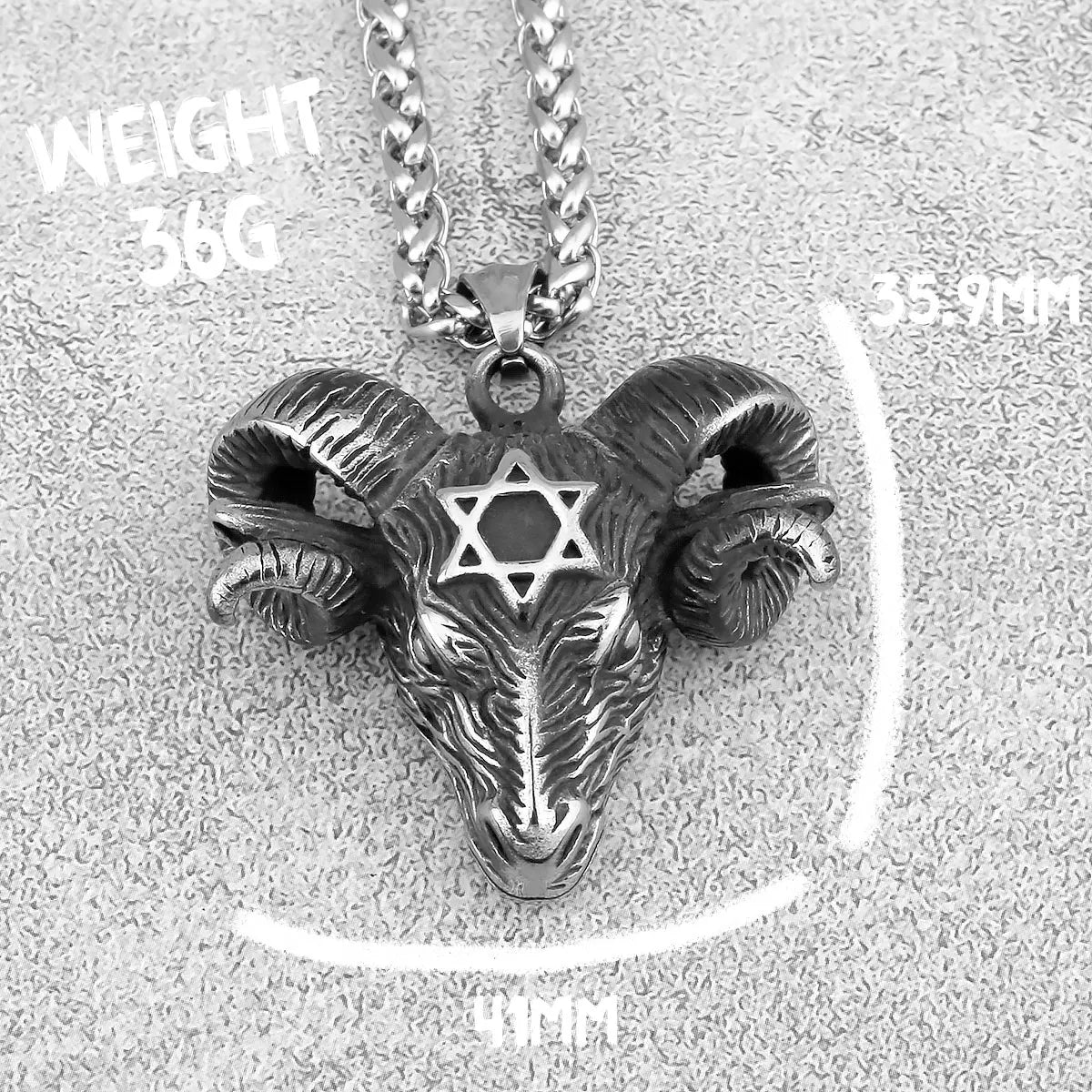 Viking Horned Ram Head Necklace — Nordic Amulet, Stainless Steel