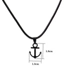 Marine Series Anchor Rudder Pendant Necklace Men Durable Wax Thread 24Inches Long Neck Jewelry Outdoor Surfing Beach