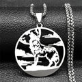 Roar Wolf Crowd Pendant Necklace For Women Men Stainless Steel Gold Silver Color Sky Animal Lover Man Chain Jewelry