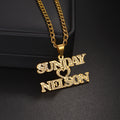 Multiple Styles Personalized Custom 2 Names Necklace Stainless Steel For Men Women Big Size Pendant Christmas Jewelry Gifts