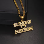 Multiple Styles Personalized Custom 2 Names Necklace Stainless Steel For Men Women Big Size Pendant Christmas Jewelry Gifts