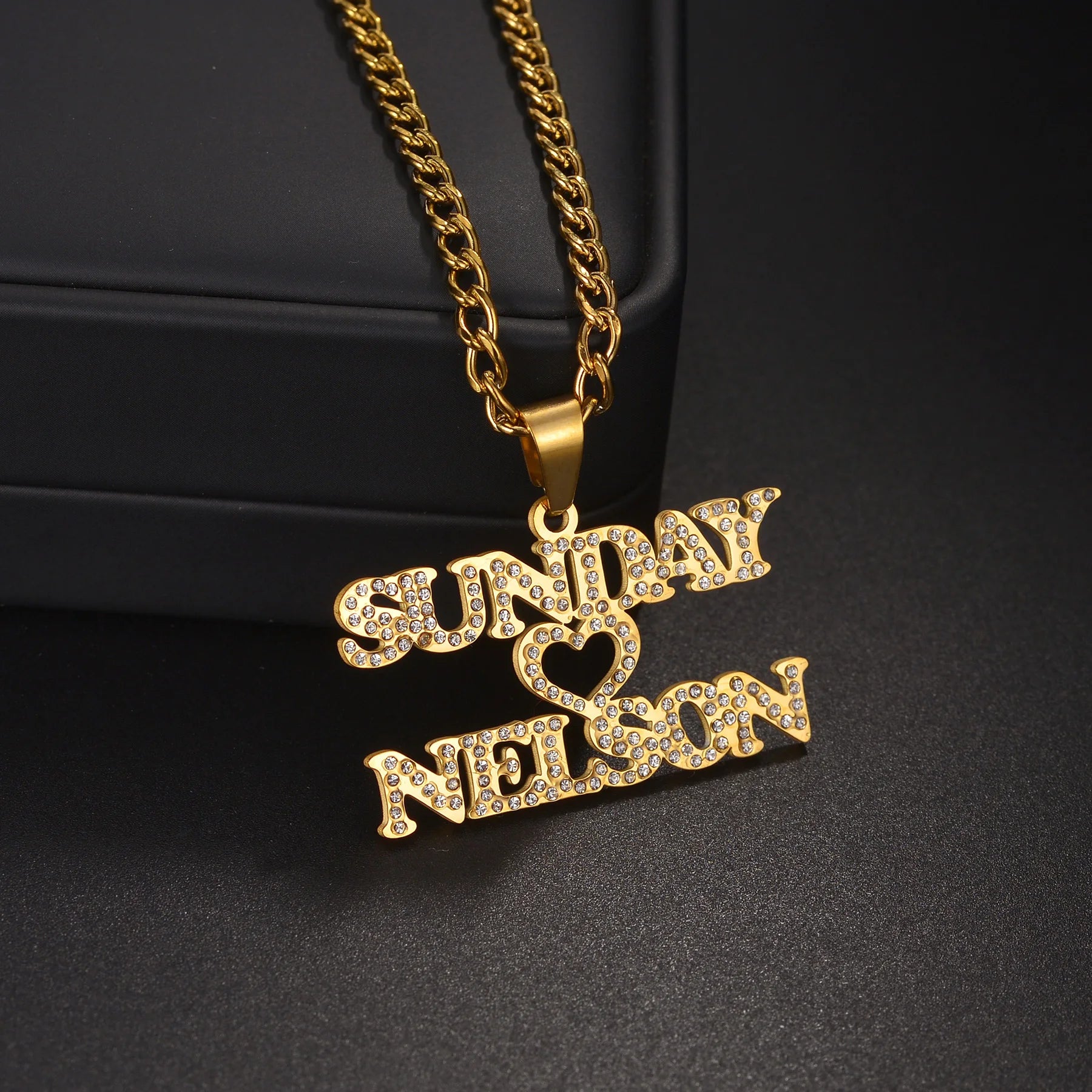 Multiple Styles Personalized Custom 2 Names Necklace Stainless Steel For Men Women Big Size Pendant Christmas Jewelry Gifts