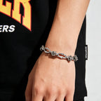 Stainless Steel Water Proof Bracelet for Men Women Irregular Chain Link with Knot Adjustable Extension Chain Trendy