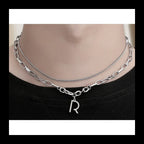 Double Layer Stacked Necklace — Stainless