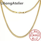 925 Silver Cuban Chain Necklace 8mm — Gold
