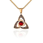 Silver Color Stainless Steel Pattern Witch Knot Pendant Necklace Celtic Knot Lucky Jewelry Christmas Gift for Friends Family