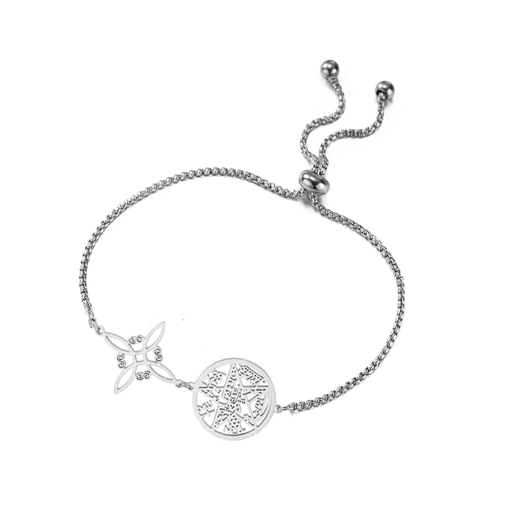 Witch Knot Pentagram Tetragrammaton Bracelet — Stainless Steel
