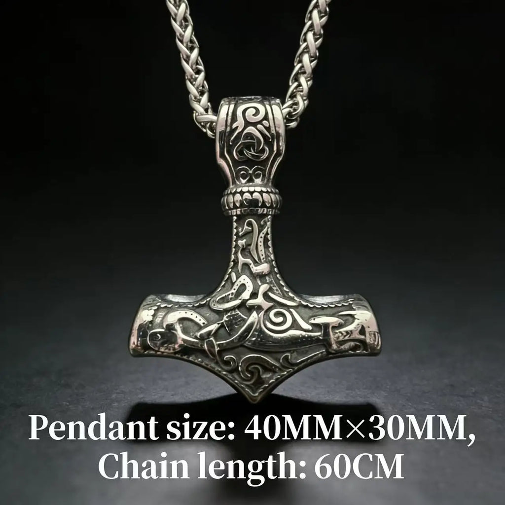 Thor Hammer Steel Pendant 316L Nordic Odin