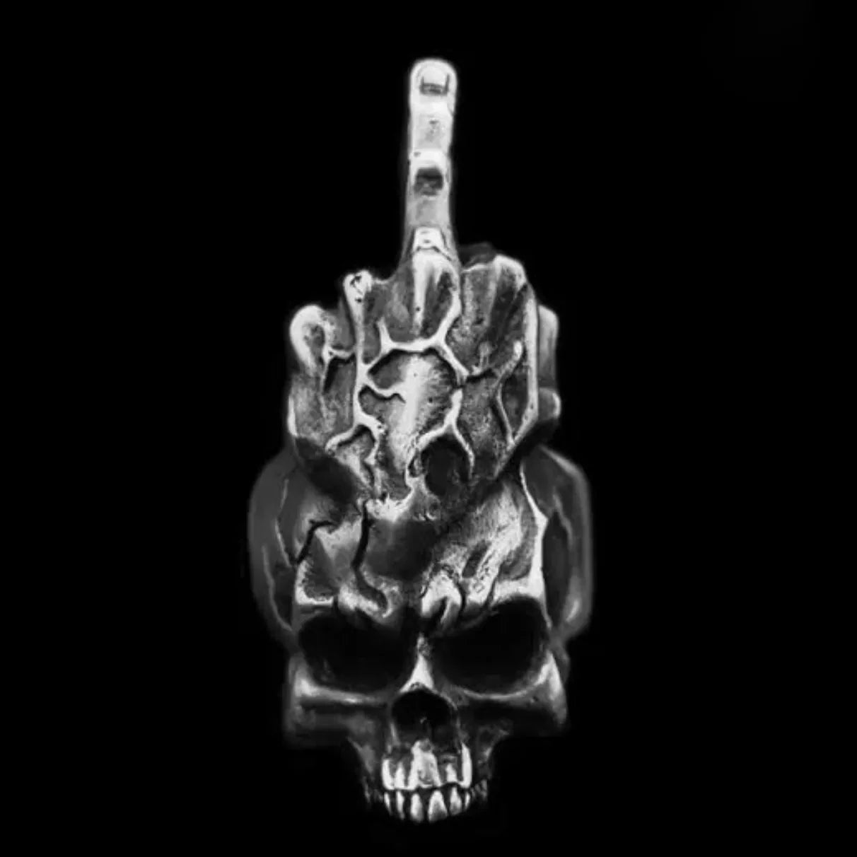 Onlysda Cool Men's Calvarium Skull Ring With Cross Gothic 316L Stainless Steel Biker Anel Motorcycle Band jewellery Gift