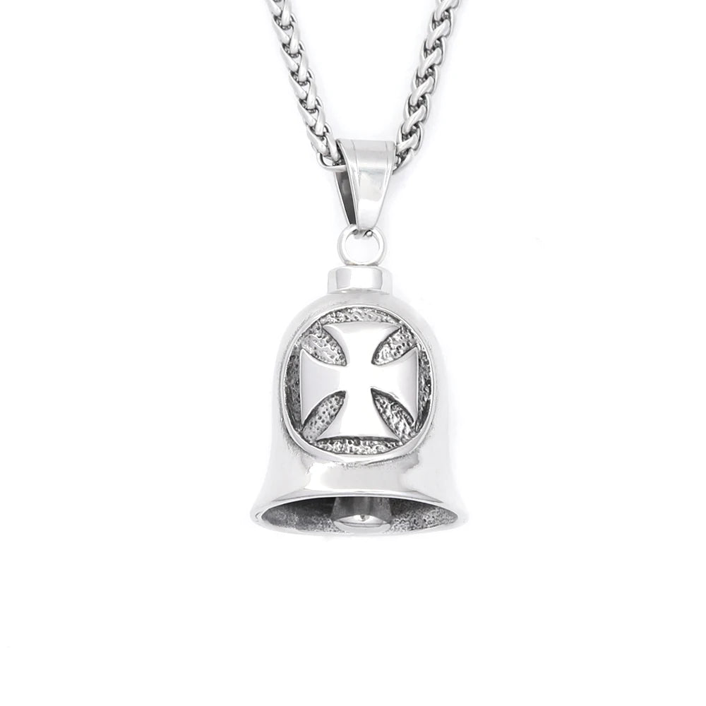 Vintage Bell Charm Amulet Necklace — Stainless Steel