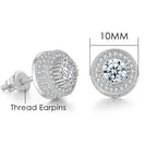 Iced Out Round Stud Earrings — Gold