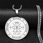 Angel Raziel Silver Pendant Necklace — Stainless Steel
