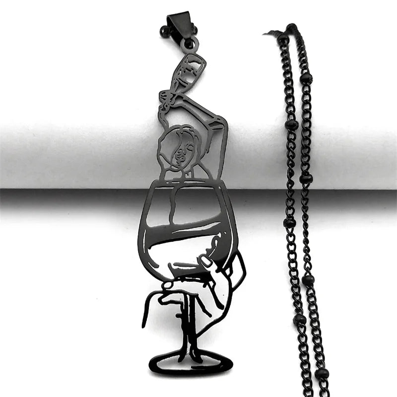 Silver Pendant Hollow Wine Glass Drinking
