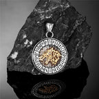 Viking Norse Mythology Odin Wolf Necklaces Men Gold Color Fenrir Rune Pendant Talisman Stainless Steel Male