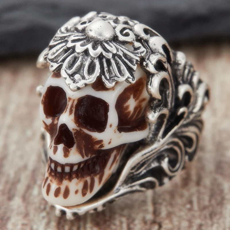 Hip Hop Style Skull Shaped Party Gift Jewelry with Adjustable Opening, 1 Ring