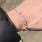ZHOUYANG Tennis Bracelets For Women Simple Luxury Round Crystal Gold Color Bangle Chain Wedding Female Gift Wholesale Jewelry