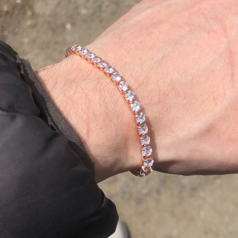 ZHOUYANG Tennis Bracelets For Women Simple Luxury Round Crystal Gold Color Bangle Chain Wedding Female Gift Wholesale Jewelry