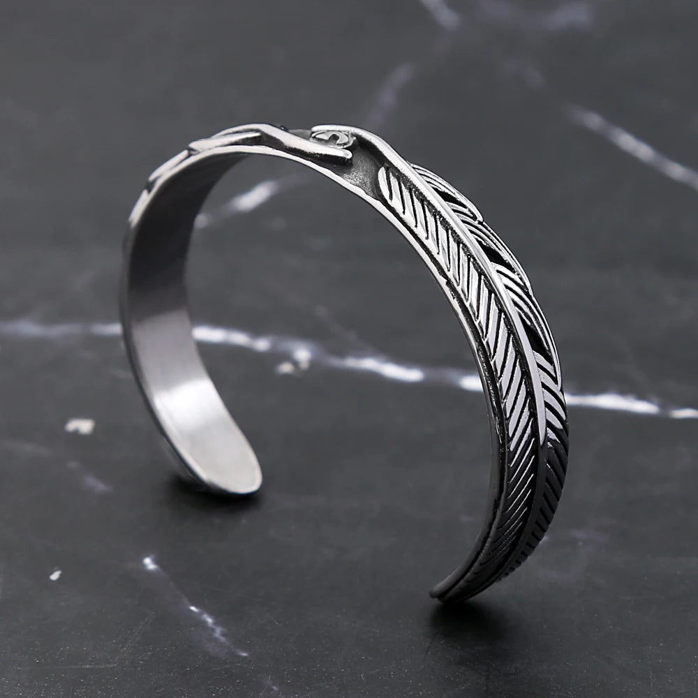 Gothic Eagle Steel Bracelet Punk Animal Feather