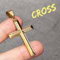 Cross Gemstone Pendant — Stainless Steel