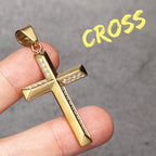 Cross Gemstone Pendant — Stainless Steel