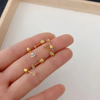 4 Prong CZ Zircon Stud Earrings — Cartilage Screw Back Piercing