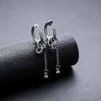 Silver Chain Spike Dangle Earrings Stainless Steel
