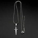Punk Rock Sword Cross Pendant Necklaces Retro Gothic Knife Necklace Hip Hop Rapper Simple Jewelry For Women Men Gifts