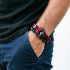 Stylish 2Pcs Men Anchor Bracelet Set Grade A 4mm Cord Sweat Wicking Sports Wrist Accessories Perfect Gift For Him