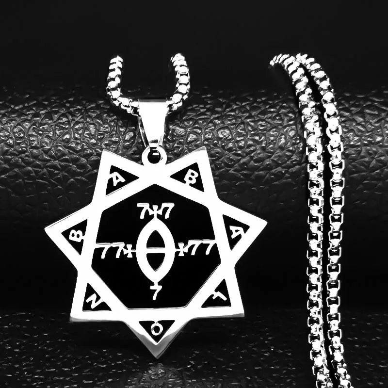 Silver Statement Pendant Necklace — Stainless Steel