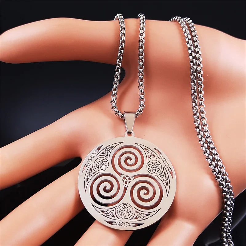 Viking Celtic Stainless Steel Pendant Necklace