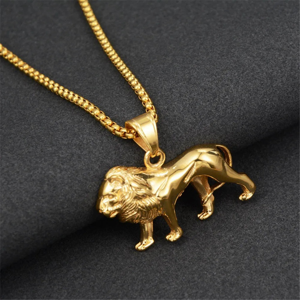 Lion Gold Pendant Necklace