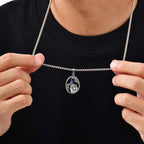 Wolf Head Stone Pendant Necklace — Stainless Steel