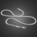 Snake Chain Pendant Necklace — Silver-Tone, 4mm