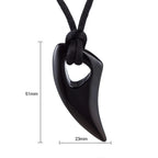 Wolf Tooth Rope Pendant — Stainless Steel