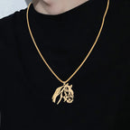 Gold Horse Head Pendant Necklace Box Chain