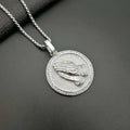 Micro Paved AAA CZ Stone Bling Praying Hand Round Pendant Necklace Gold Color 316L Stainless Steel Men Hip Hop Rock Jewelry