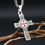 Classic Fashion Iron Cross Shield Pendant Necklace For Men Women Stainless Steel Templar Knight Cross Necklaces Amulet Jewelry