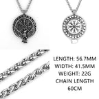 Viking Raven Stainless Steel Pendant Necklace