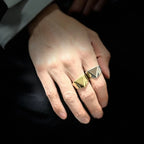 316L Stainless Steel Smooth Triangle Ring For Men Finger Punk Rock Jewelry Accessories Anti-anxiety Waterproof Ring