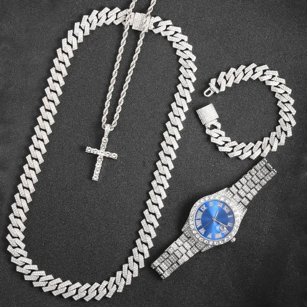 Iced Out Cuban Chain Set — 16mm