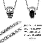 Neo-Gothic Skull Pendant Necklace — Stainless Steel