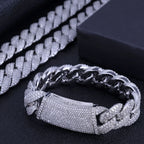Gold Cuban Chain Necklace Iced Out 18MM 18K