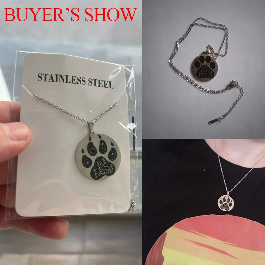 Wolf Cat Claw Pendant Necklace — Stainless Steel