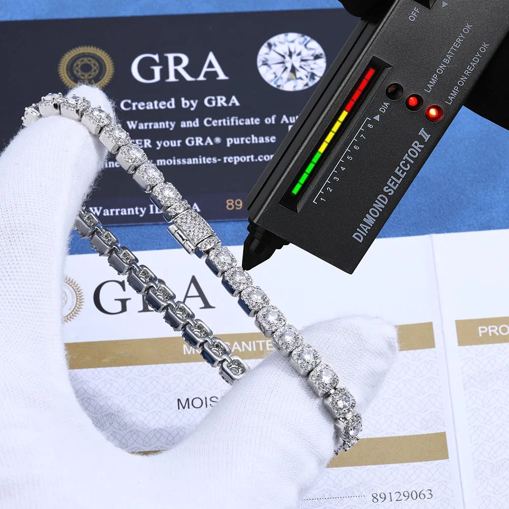 Gold VVS Tennis Chain Moissanite 5MM Iced Out