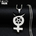 Star Steel Pendant Inverted Mercury Pentagram