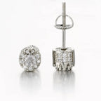 Two-Tone Iced Out Stud Earrings CZ