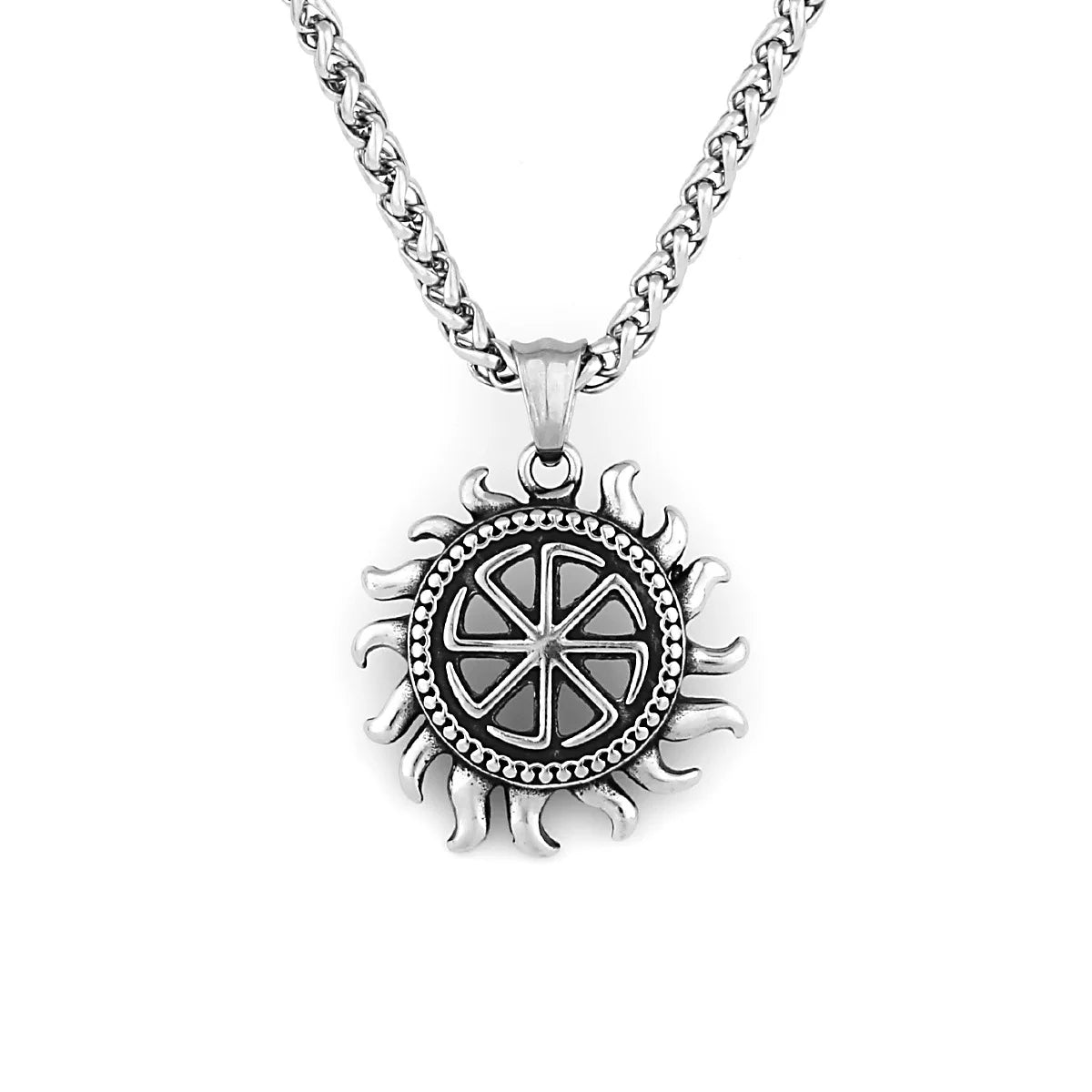 Sun Steel Pendant Kolovrat Wheel 316L